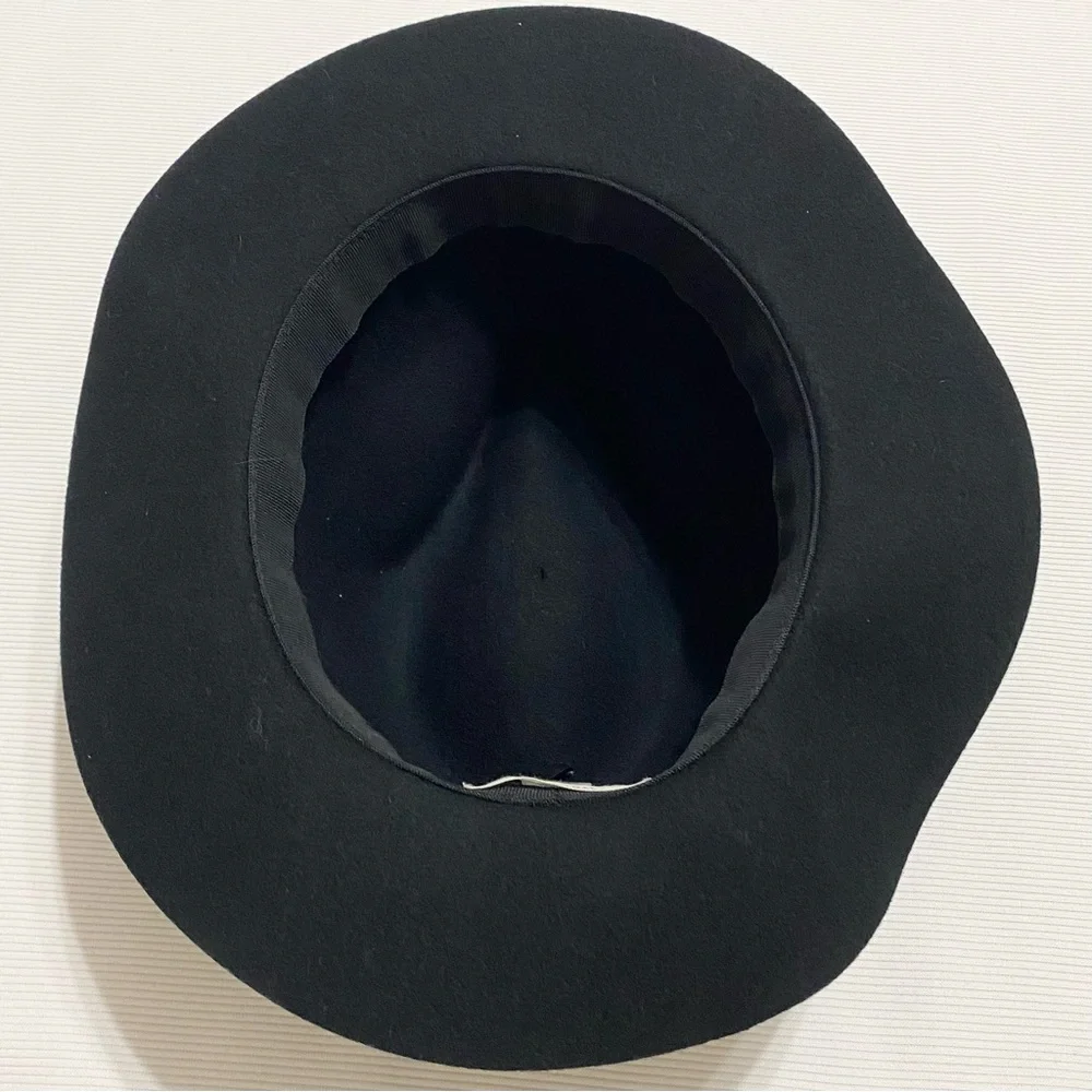 Anthropologie Amelia Fedora Black Wool Felt Hat - Picture 4 of 5